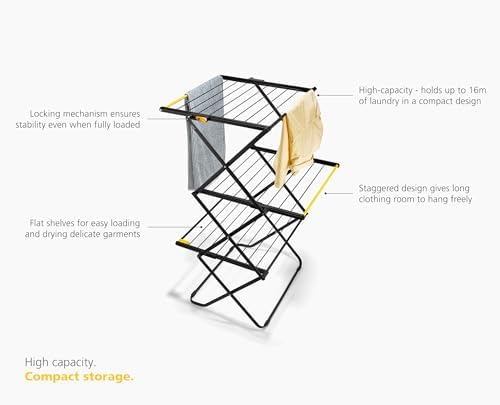 Joseph Joseph AirFrame 3-Tier Folding Clothes Drying Rack, Space Saving