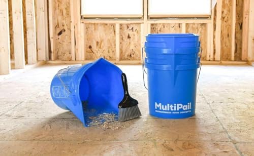 5-Gallon Bucket with Paint Tray, Dustpan Edge, Pour Spout, 3-Pack