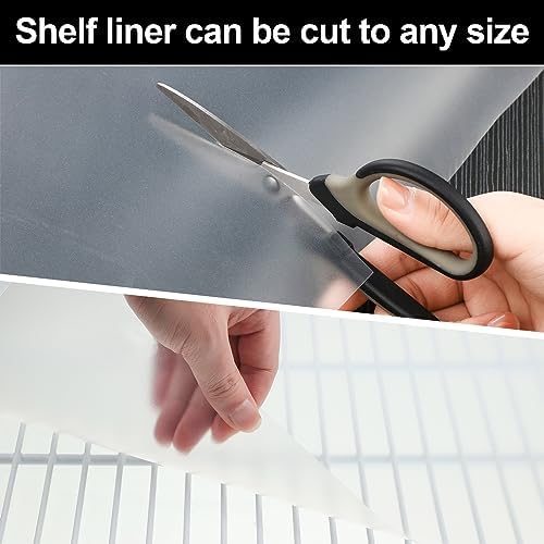 Barydat 8Pcs Wire Shelf Liner Non Adhesive Plastic, 12 x 48 Inch, Clear