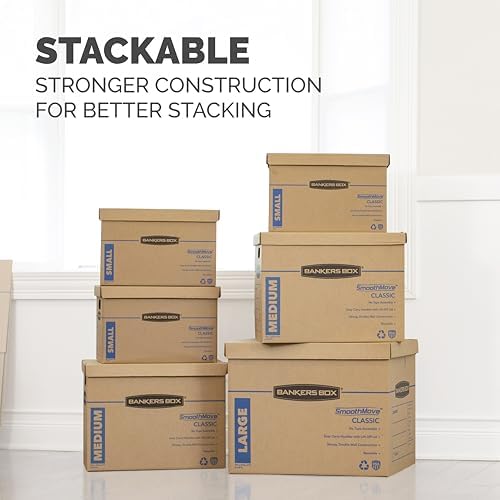 Bankers Box 8-Pack Medium Classic Moving Boxes with Reinforced Handles