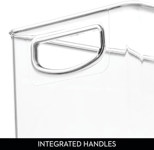 iDesign Plastic Stackable Pantry Bin with Handles, Set of 2, Clear