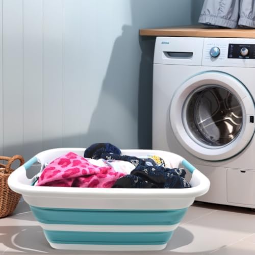 SAMMART 41L(10.8 gallon) Collapsible Plastic Laundry Basket-Foldable Pop Up S...