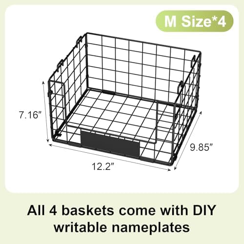 JKsmart 4 Pack XL Stackable Wire Baskets, Pantry Organizers and Storage