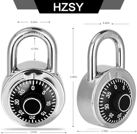 Combination Padlock 24 Pack, Black Dial with Preset 3-Digit Code