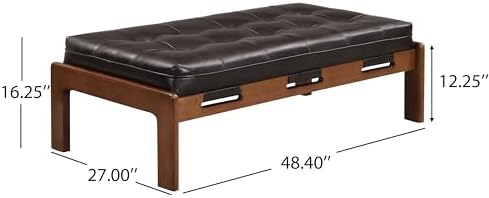 Christopher Knight Home Penley Modern Rectangular Faux Leather Upholstered Li...