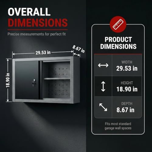 JZD Steel Wall Cabinet, Industrial-Grade Workshop Storage Solutions with Two ...
