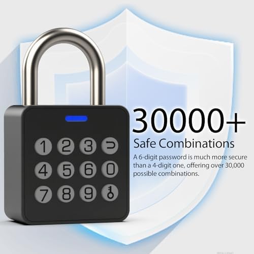 Fingerprint Padlock with Code, Combination Lock for Locker with Bluetooth APP...