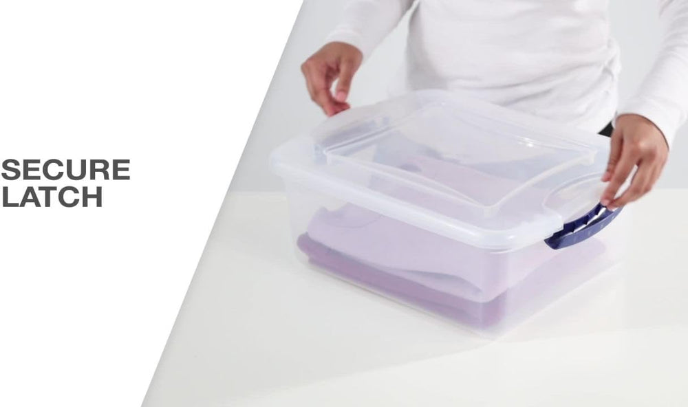 66 Qt Storage Bins 6-Pack, Clear Plastic Containers with Latching Lids