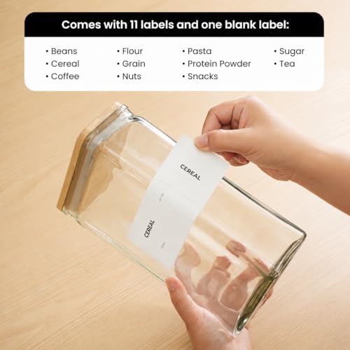 APT 1101 Glass Storage Jars with Bamboo Lid, glass canisters with airtight li...