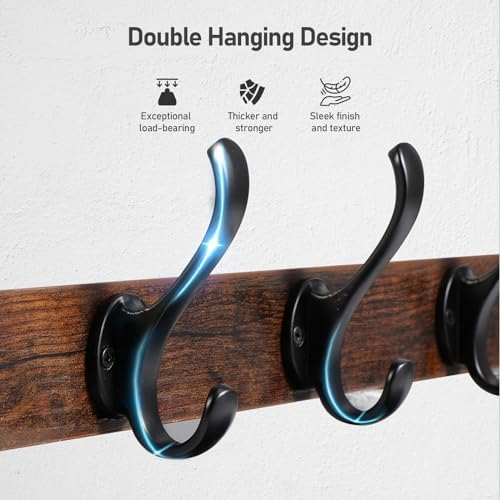 Tatub 29" Rustic Coat Rack Wall Mount with Shelf, Entryway Wall Hooks wi...