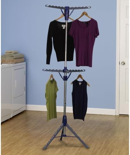 Household Essentials 5012-1 Portable 2-Tier Clothes Drying Rack Tri-pod | Dry...