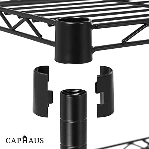 CAPHAUS 4-Tier Heavy Duty Adjustable Height Wire Shelving Unit w/Wheels &...
