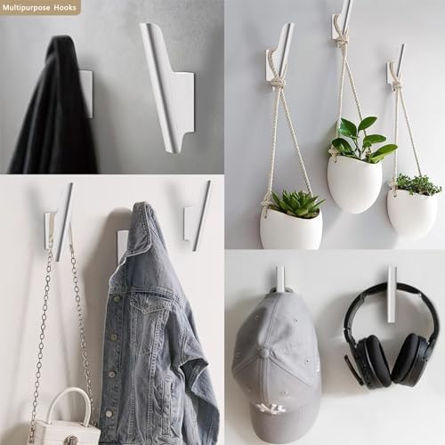 Wood Wall Hooks 4 Pack Coat Hooks Wall Mount, Towel Hooks for Bathrooms