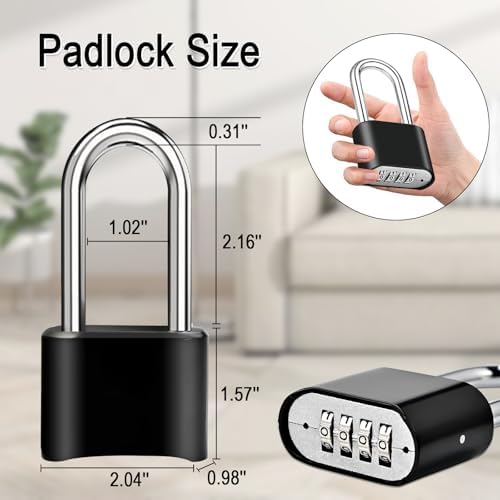 4pcs Combination Lock, 4-Digit Heavy Duty Combo Lock