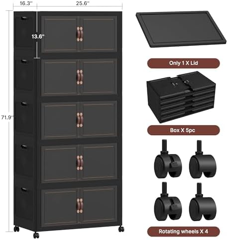 1120QT Extra Large Stackable Storage Bins with Lids & Wheels