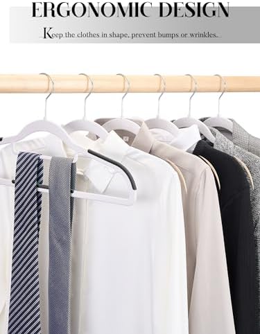 HOUSE DAY Plastic Hangers 50 Pack, Plastic Clothes Hangers Non Slip with Rubb...