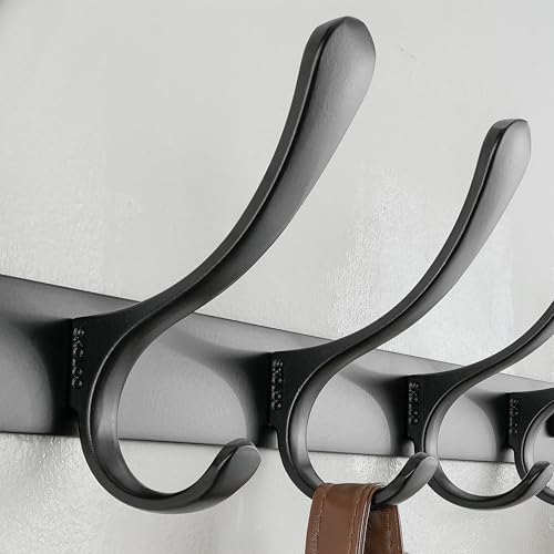 SKOLOO Coat Rack Wall Mounted - 10 Hooks, Heavy Duty, Stainless Steel, Metal ...