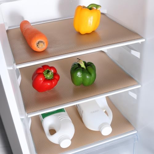 Shelf Liners for Kitchen Cabinets, Drawer, Fridge Liner Beige 11.8"× 393...