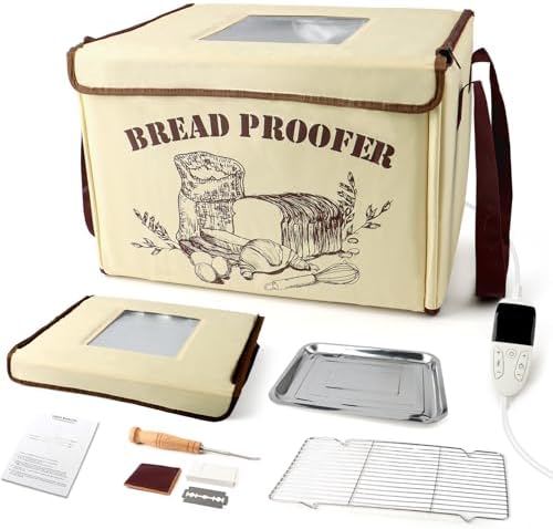 Folding Bread Proofing Box with 3-Side Heating & 50-113℉ Precise Temp Con...
