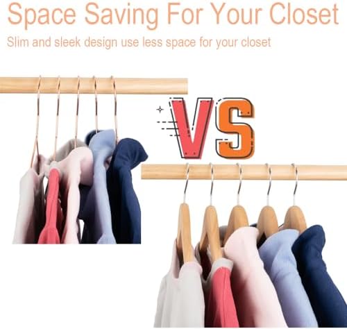 16.5" Rose Gold Copper Clothes Hangers - 30 Pack,Heavy Duty Strong Metal...