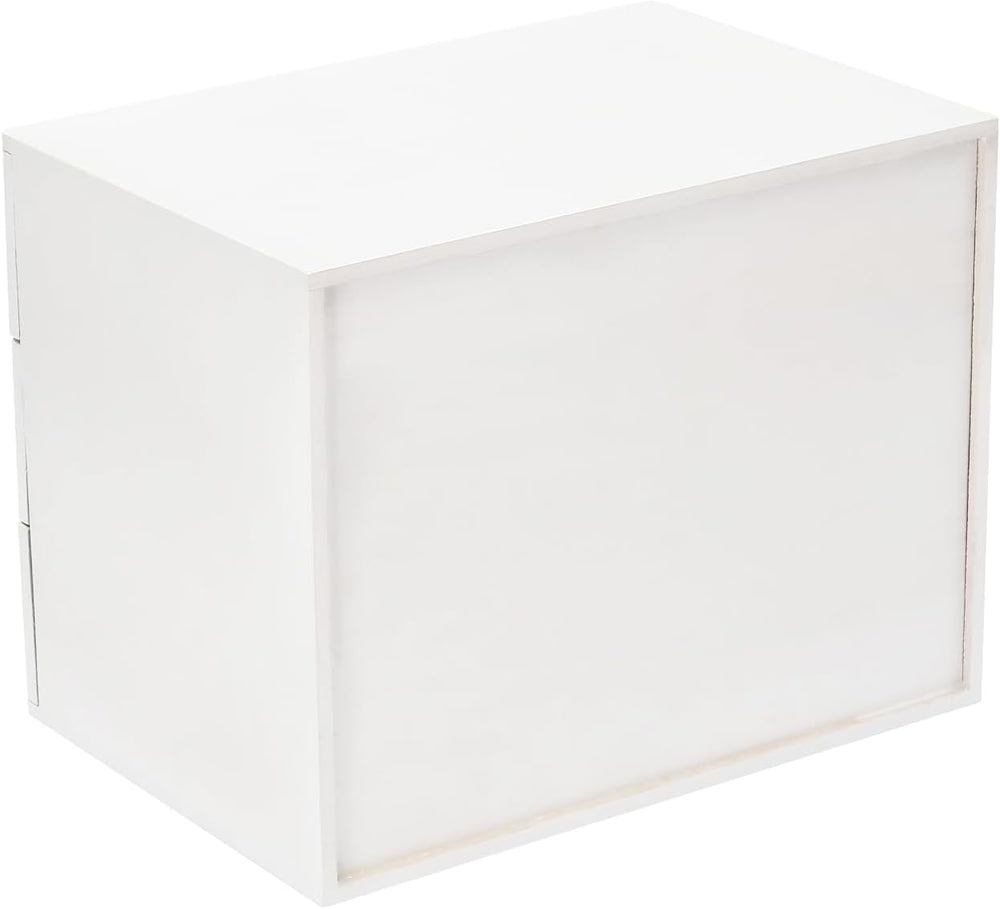 3 Drawers Wood Storage Box Wooden Storage Cabinet Organizer, Tabletop Storage...