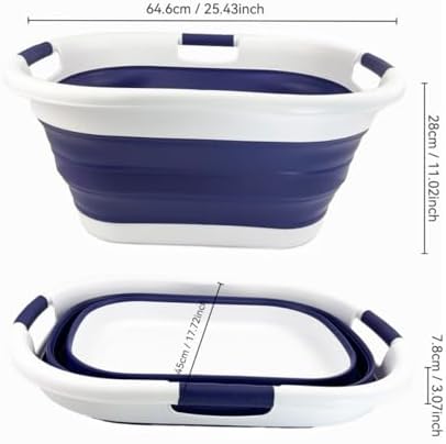 SAMMART 40L (10.5 gallon) Collapsible Plastic Laundry Basket - Foldable Pop U...
