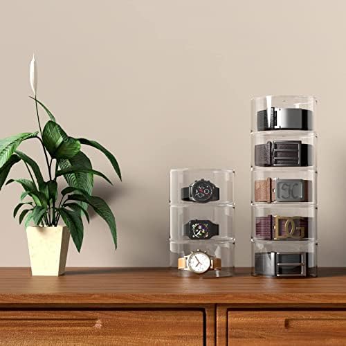 NIUBEE Belt Organizer for Closet, Acrylic Belt Storage Holder Box, 5 Layers