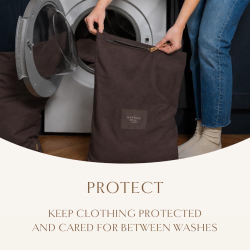 Hayden Hill Luxury Organic Cotton Travel Laundry Bags, Small & Large 2 Pack