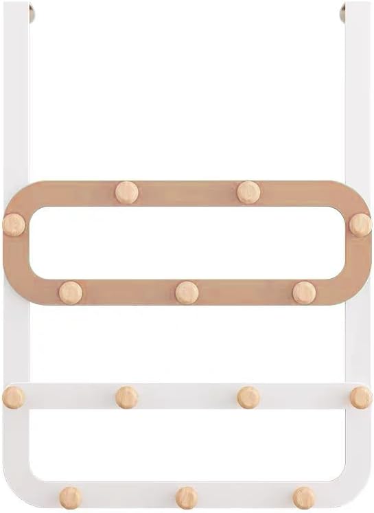 Over the Door Hook Rack, 14-Hook Coat Hanger for Clothes, Bags, Towels