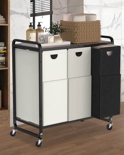 Laundry Sorter 3 Section,Laundry Basket with Wheels,3×15.8 Gal (60L)