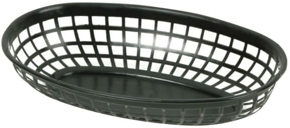 TrueCraftware-9-3/8" x 5-5/8" Oval Fast Food Baskets Black Set of 3...