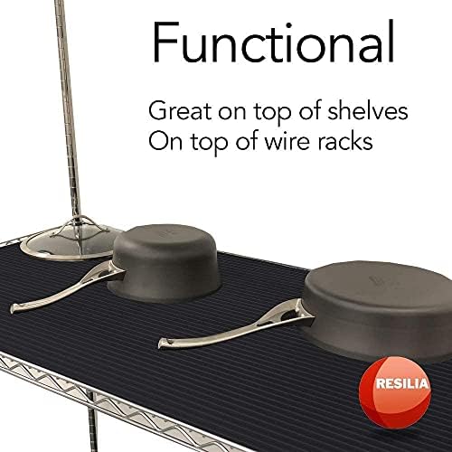 RESILIA Utility Runner- 24 inch Wide Black Plastic- Embossed Wide Rib Pattern...
