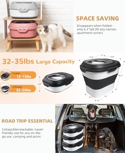 30-35 Lbs Dog Food Storage Container Collapsible Dog Food Container