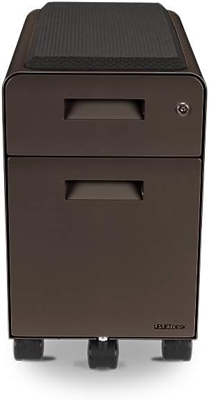 UPLIFT DESK Narrow 2-Drawer File Cabinet with Seat, Rolling (Industrial Style)
