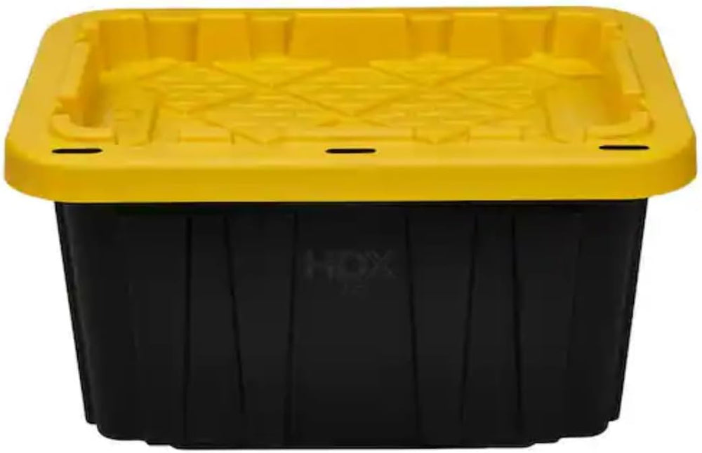 HDX Tough Polypropylene Plastic 27 Gal. Storage Tote in Black by HDX (4 pack)