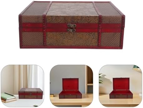 Cabilock Memory Box Wooden Desktop Storage Boxes Wood Treasure Box for Books ...