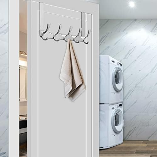 WEBI Over The Door Hook 5 Coat Hooks,Over The Door Towel Rack,Door Hanger Ove...