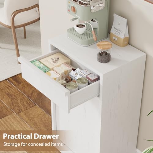 IDEALHOUSE Single Tilt-Out Laundry Hamper Cabinet, 10gal Trash Can Cabinet