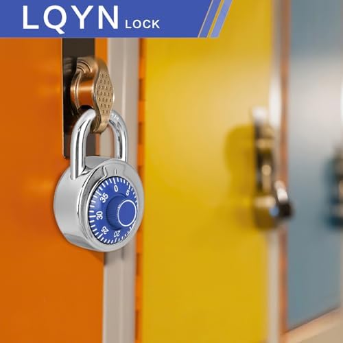 Combination Lock, LQYN Dial Combination Padlock, Pack of 12; Blue