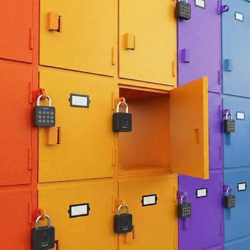 Combination Lock for Locker, 9-Digit Keypad & Fingerprint Gym Locker Lock