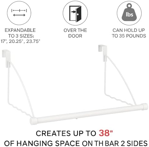 HOLDN’ STORAGE Over The Door Hanger - Door Rack Hangers for Clothes - Space S...
