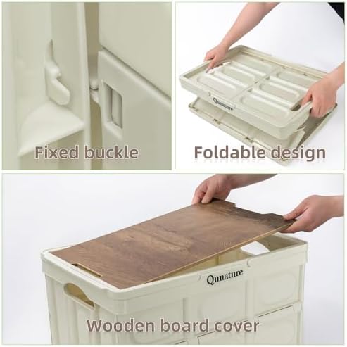 Collapsible Camping Storage Bin 55L with Lid for Camping Home