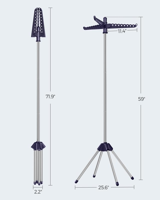 SONGMICS Clothes Drying Rack, 61.6-Inch Drying Rack, 3 Rotatable Arms