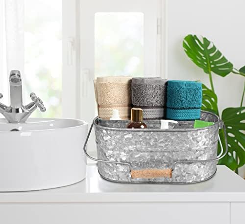 Light & Pro Multipurpose Galvanized Rustic Farmhouse Caddy - Metal 4 Comp...