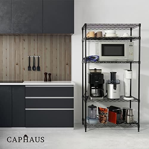 CAPHAUS NSF Adjustable Height Wire Shelving Unit w/Liner, Basement Storage Sh...