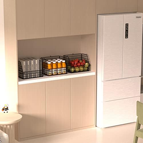 PUPPYCUTE Stackable Wire Storage Baskets for Kitchen Closet Pantry, Hanging C...