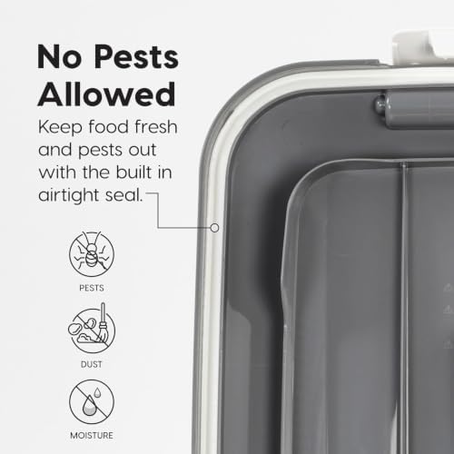 IRIS USA Dog Food Storage Container, Up to 54 lbs, Gray/Dark Gray