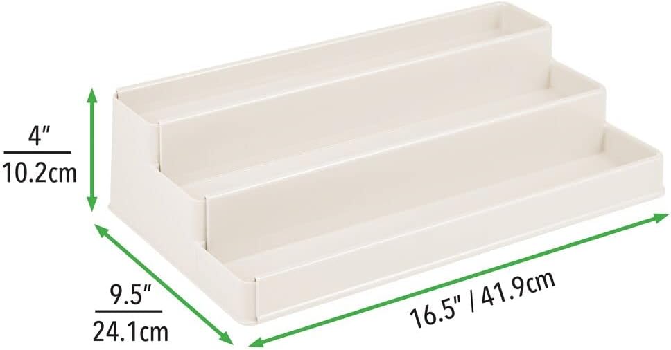 mDesign Medium Plastic Adjustable, Expandable Kitchen Cabinet, Pantry, Shelf ...