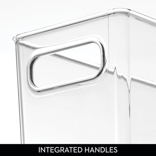 iDesign Tall Plastic Storage Bin with Handles, Set of 4, Clear