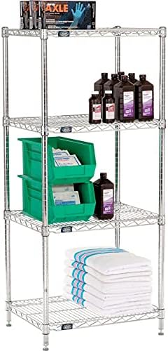 Nexel 18" x 30" x 63", 4 Tier Adjustable Wire Shelving Unit, N...